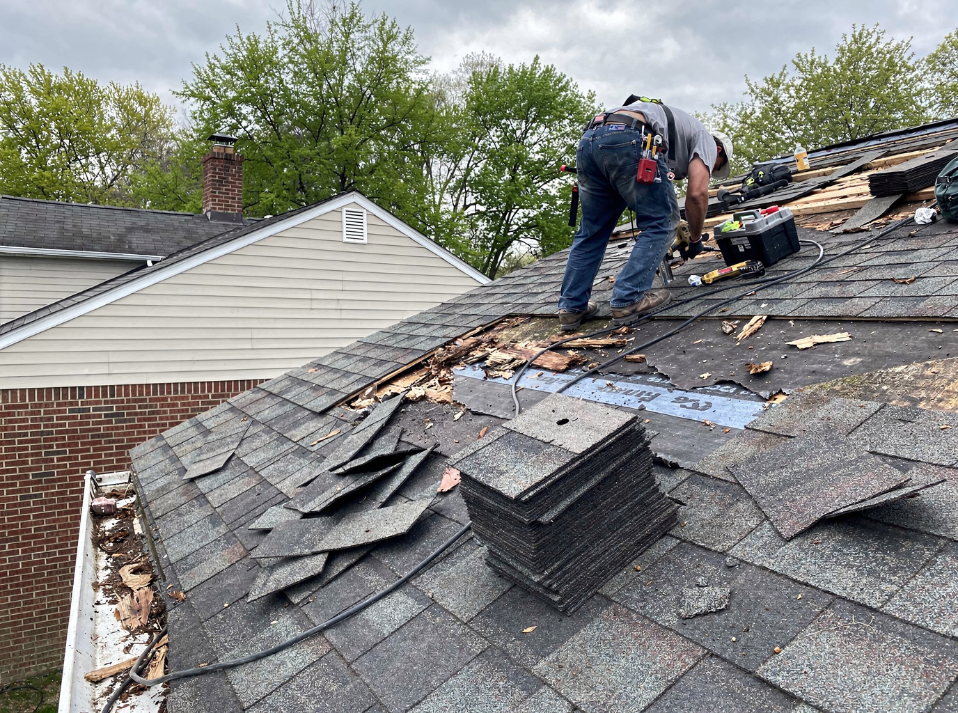 Storm Damaged Roof Replacement in Towson, MD